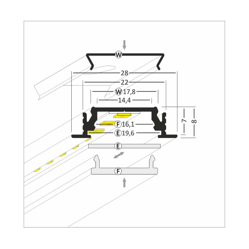 A301 Profilo Alluminio per Led - Infinity Mega Store