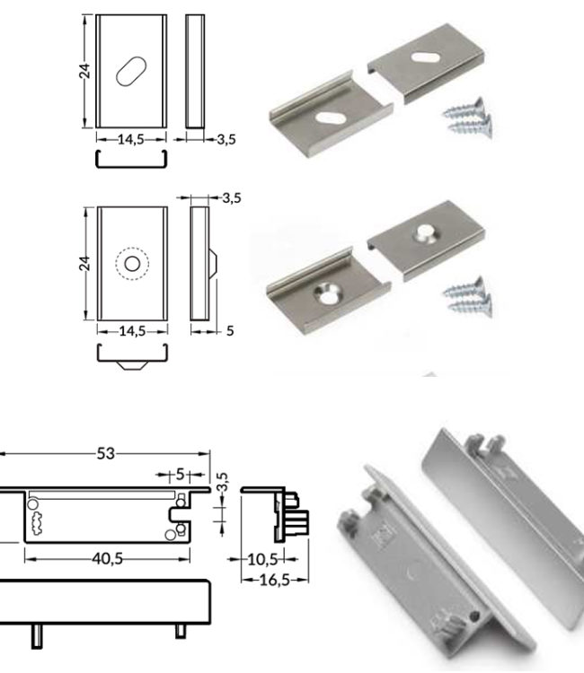 accessori per profilo alluminio flat