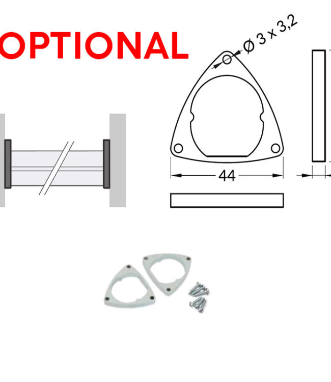 supporti in acciaio per profili alluminio oval
