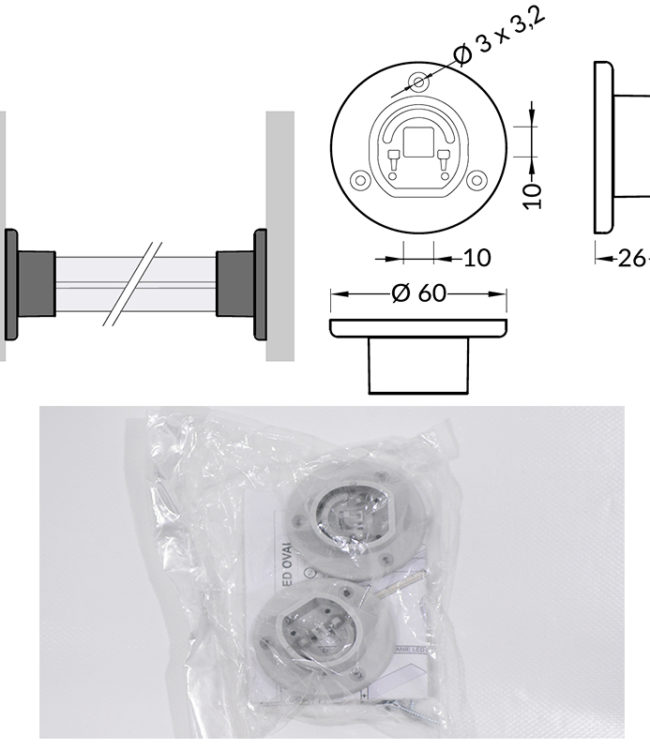 accessori in plastica per profilo alluminio oval