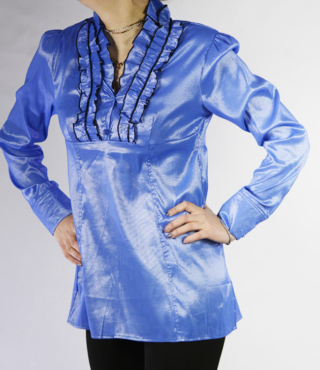 camicia blue chiaro donna a tunica 1