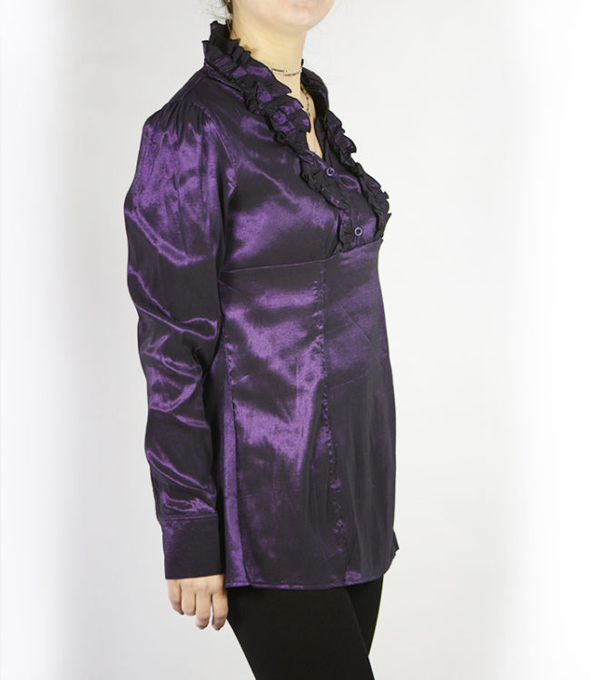 camicia donna a tunica viola lato