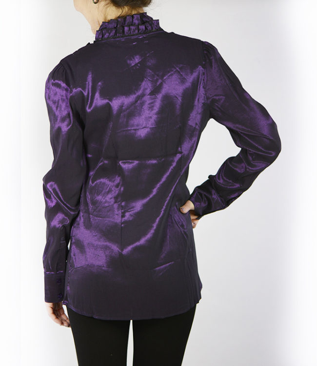 camicia donna a tunica viola dietro