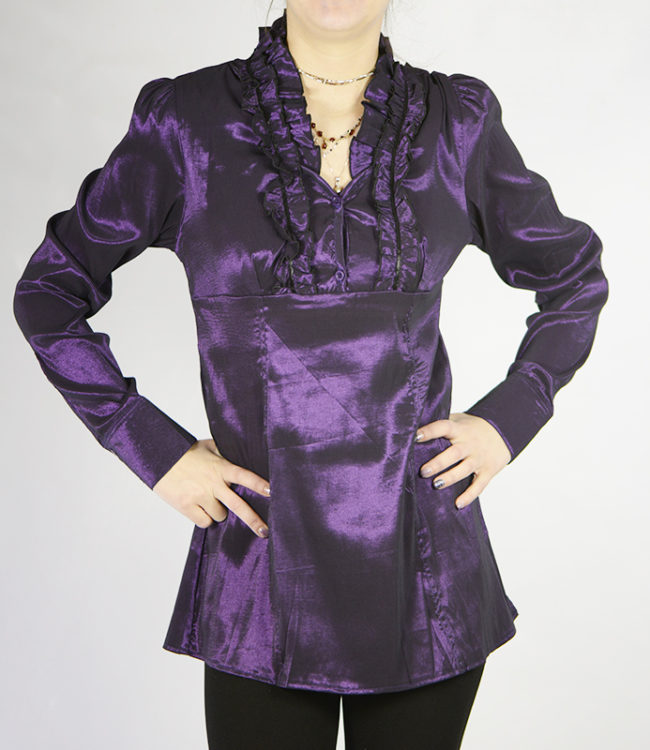 camicia donna a tunica viola